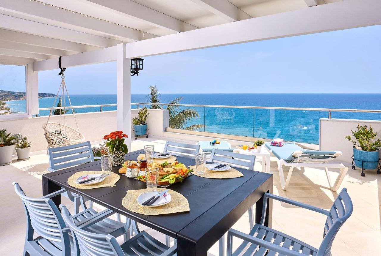 Ferienwohnung Breathtaking Sea View Flat For Families In Crete Keratókambos Exterior foto